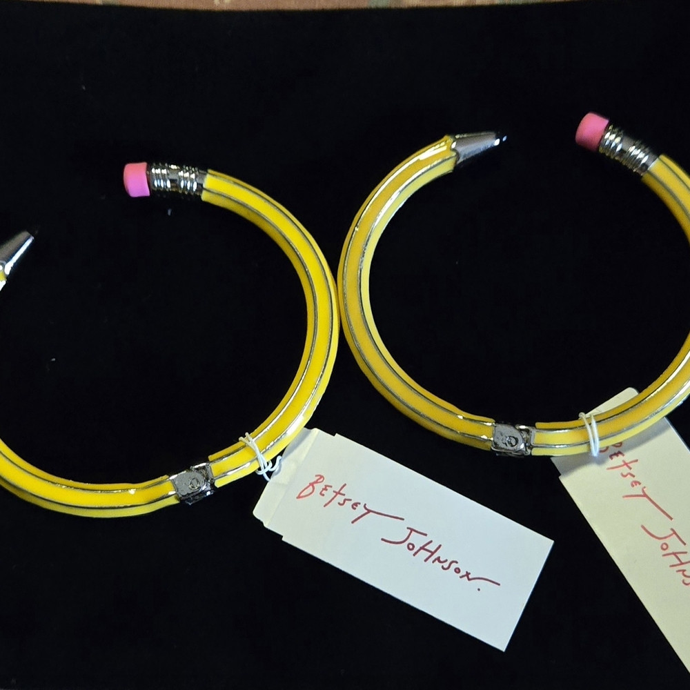 Betsey Johnson Yellow and Pink Pencil Bracelets